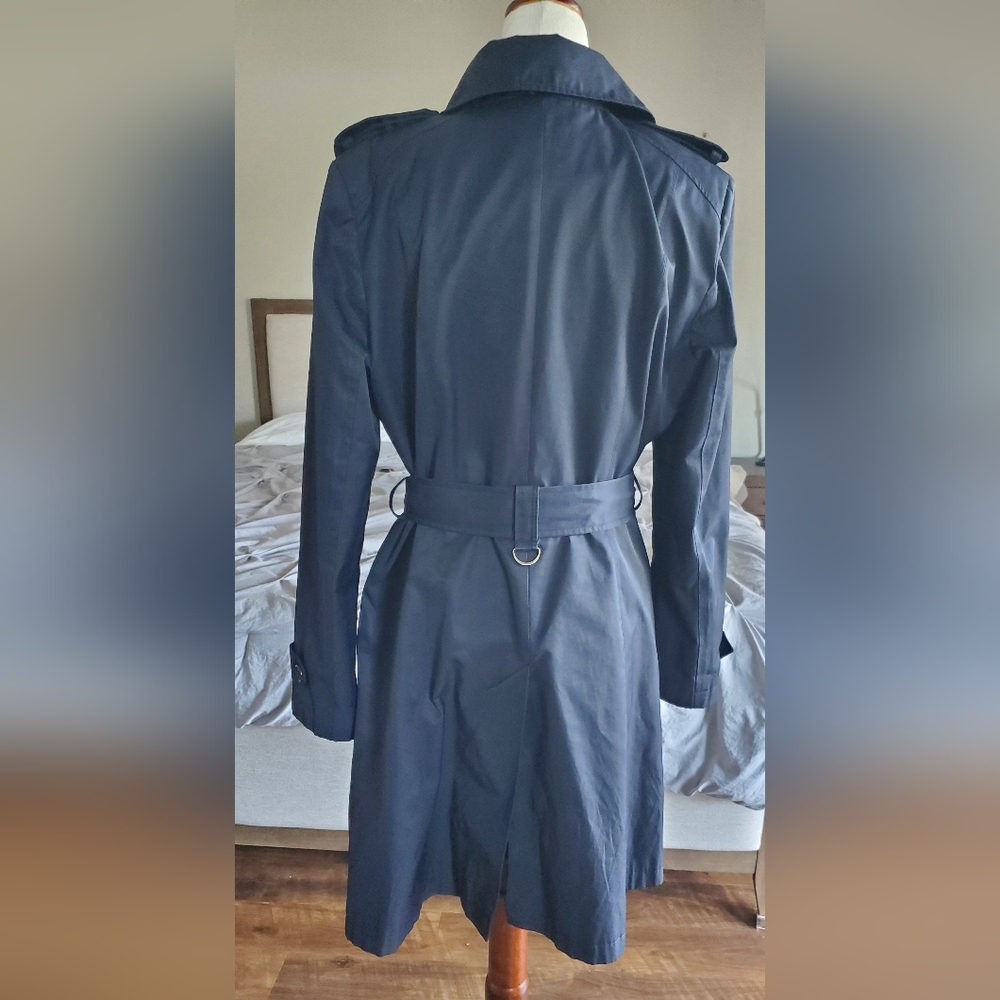 Ralph Lauren Blue Trench Coat with Belted Waist and Wide Lapels Size M. - Picture 2 of 9